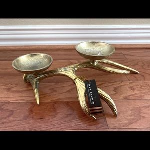 Max Studio Home Gold Antler Candle Holder